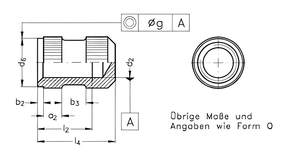 Чертёж DIN 16903, форма S